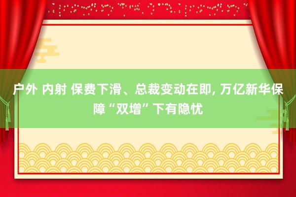 户外 内射 保费下滑、总裁变动在即， 万亿新华保障“双增”下有隐忧