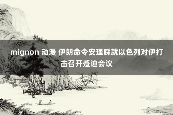 mignon 动漫 伊朗命令安理睬就以色列对伊打击召开蹙迫会议