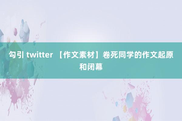 勾引 twitter 【作文素材】卷死同学的作文起原和闭幕