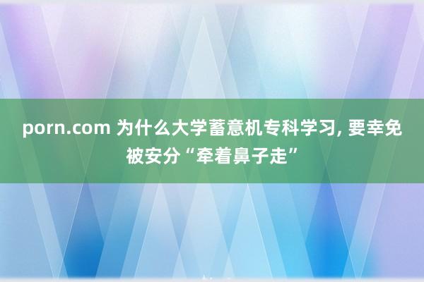 porn.com 为什么大学蓄意机专科学习， 要幸免被安分“牵着鼻子走”