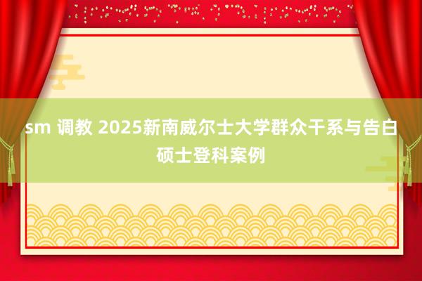 sm 调教 2025新南威尔士大学群众干系与告白硕士登科案例