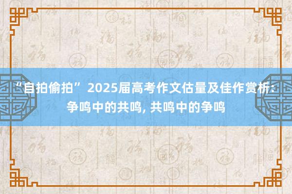 “自拍偷拍” 2025届高考作文估量及佳作赏析: 争鸣中的共鸣， 共鸣中的争鸣