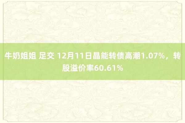 牛奶姐姐 足交 12月11日晶能转债高潮1.07%,转股溢价率60.61%