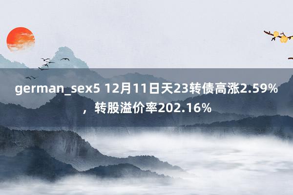 german_sex5 12月11日天23转债高涨2.59%，转股溢价率202.16%