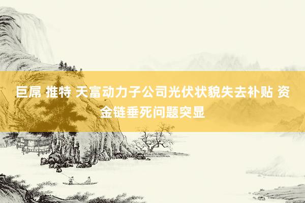 巨屌 推特 天富动力子公司光伏状貌失去补贴 资金链垂死问题突显