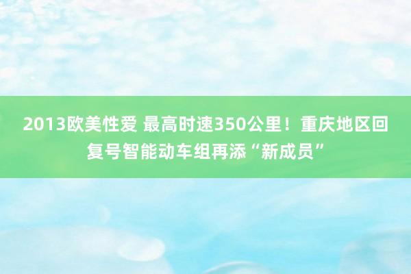 2013欧美性爱 最高时速350公里！重庆地区回复号智能动车组再添“新成员”