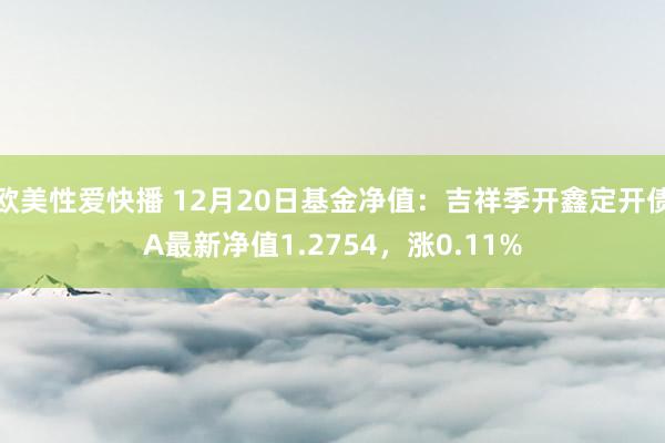 欧美性爱快播 12月20日基金净值：吉祥季开鑫定开债A最新净值1.2754，涨0.11%