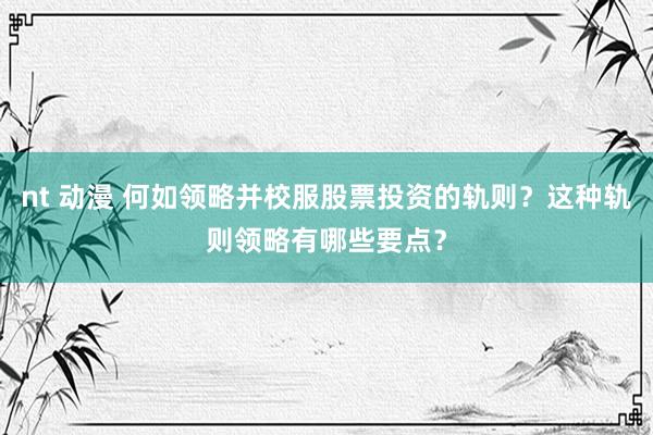 nt 动漫 何如领略并校服股票投资的轨则？这种轨则领略有哪些要点？
