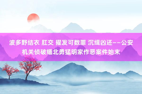 波多野结衣 肛交 擢发可数罪 沉缉凶还——公安机关侦破缅北勇猛明家作恶案件始末