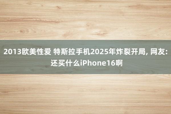 2013欧美性爱 特斯拉手机2025年炸裂开局， 网友: 还买什么iPhone16啊