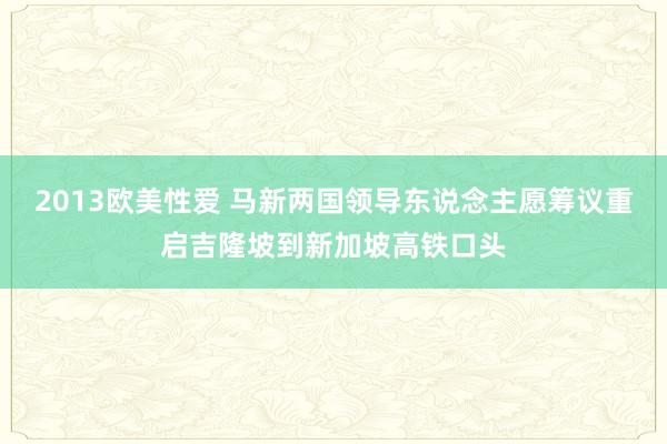 2013欧美性爱 马新两国领导东说念主愿筹议重启吉隆坡到新加坡高铁口头