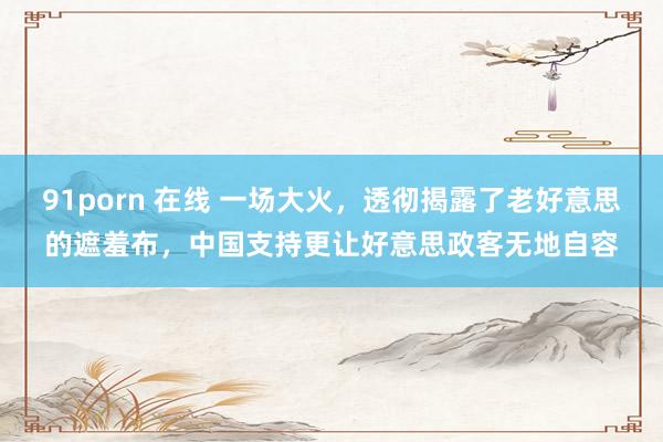 91porn 在线 一场大火，透彻揭露了老好意思的遮羞布，中国支持更让好意思政客无地自容