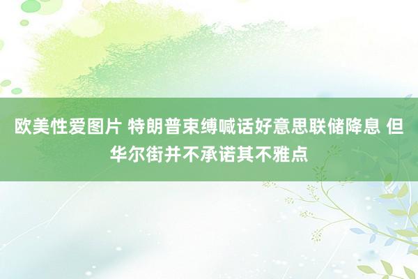 欧美性爱图片 特朗普束缚喊话好意思联储降息 但华尔街并不承诺其不雅点