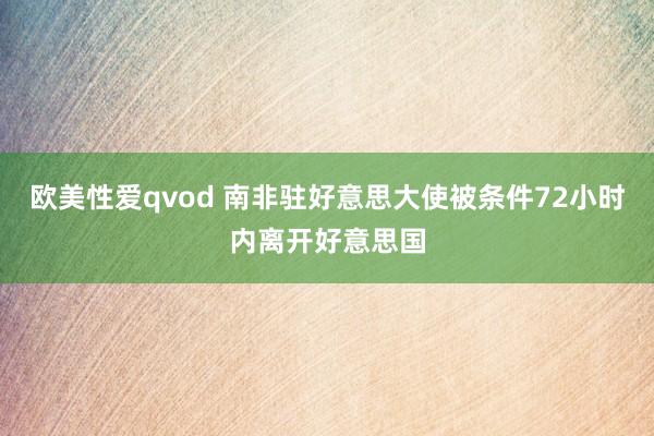 欧美性爱qvod 南非驻好意思大使被条件72小时内离开好意思国