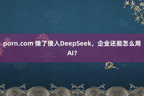 porn.com 除了接入DeepSeek，企业还能怎么用AI？