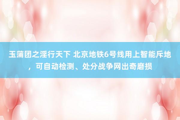 玉蒲团之淫行天下 北京地铁6号线用上智能斥地，可自动检测、处分战争网出奇磨损