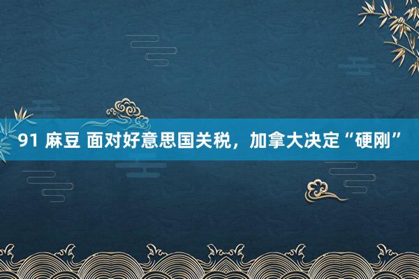 91 麻豆 面对好意思国关税，加拿大决定“硬刚”