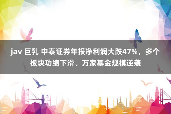 jav 巨乳 中泰证券年报净利润大跌47%，多个板块功绩下滑、万家基金规模逆袭