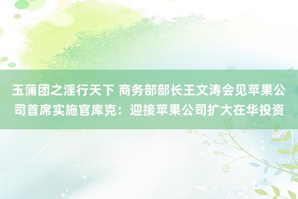 玉蒲团之淫行天下 商务部部长王文涛会见苹果公司首席实施官库克：迎接苹果公司扩大在华投资