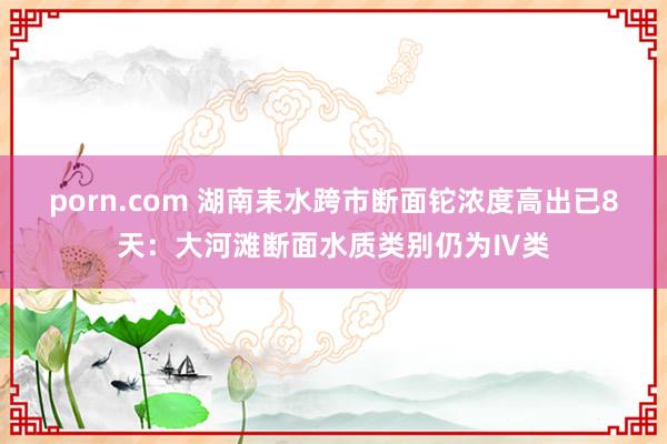 porn.com 湖南耒水跨市断面铊浓度高出已8天：大河滩断面水质类别仍为Ⅳ类