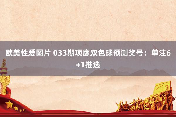 欧美性爱图片 033期项鹰双色球预测奖号：单注6+1推选