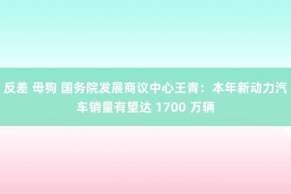 反差 母狗 国务院发展商议中心王青：本年新动力汽车销量有望达 1700 万辆