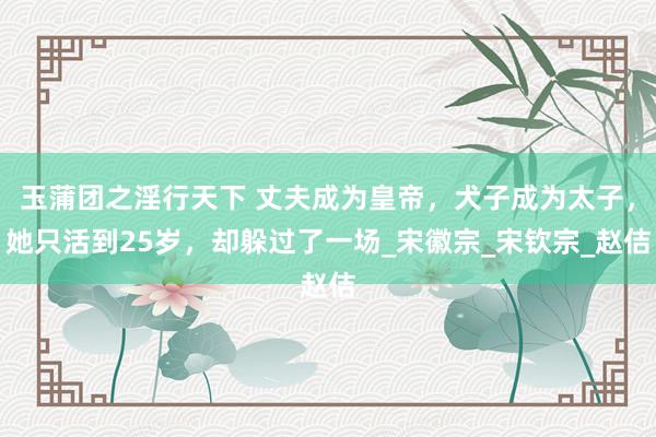 玉蒲团之淫行天下 丈夫成为皇帝，犬子成为太子，她只活到25岁，却躲过了一场_宋徽宗_宋钦宗_赵佶