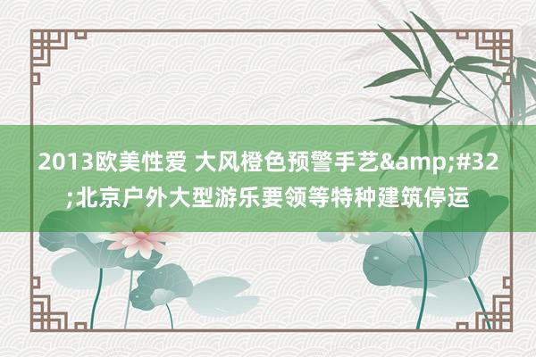 2013欧美性爱 大风橙色预警手艺&#32;北京户外大型游乐要领等特种建筑停运
