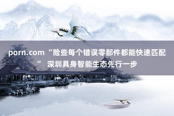 porn.com “险些每个错误零部件都能快速匹配”  深圳具身智能生态先行一步