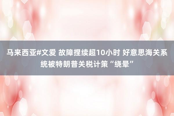 马来西亚#文爱 故障捏续超10小时 好意思海关系统被特朗普关税计策“绕晕”