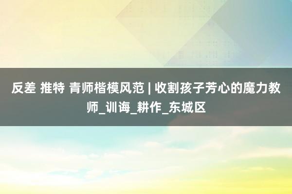 反差 推特 青师楷模风范 | 收割孩子芳心的魔力教师_训诲_耕作_东城区