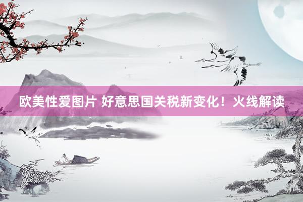 欧美性爱图片 好意思国关税新变化！火线解读