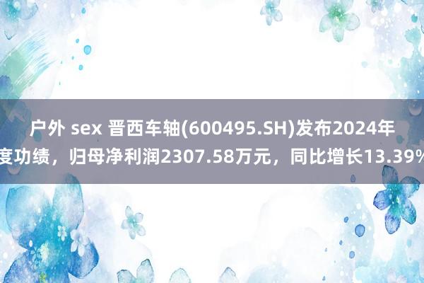 户外 sex 晋西车轴(600495.SH)发布2024年度功绩，归母净利润2307.58万元，同比增长13.39%
