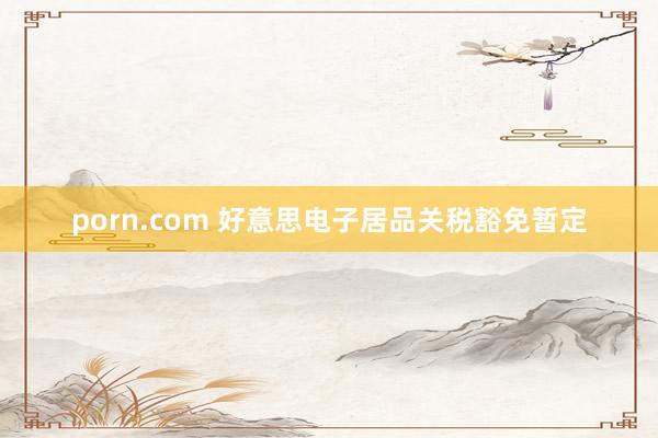 porn.com 好意思电子居品关税豁免暂定