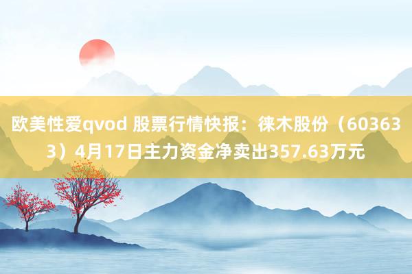 欧美性爱qvod 股票行情快报：徕木股份（603633）4月17日主力资金净卖出357.63万元