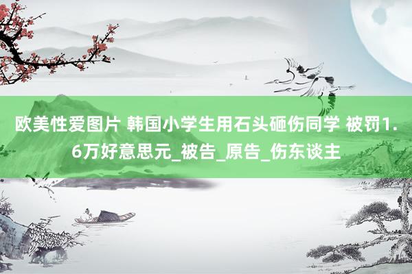 欧美性爱图片 韩国小学生用石头砸伤同学 被罚1.6万好意思元_被告_原告_伤东谈主