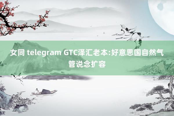 女同 telegram GTC泽汇老本:好意思国自然气管说念扩容